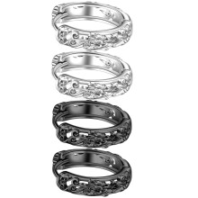 2 Pairs Hoop Earrings For Men Huggie Cuff Vintage Style