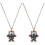 2Pcs Compass Robot Pocket Watch Keychain Necklace 2