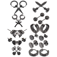 11 Pairs Body Piercing Studs And Hoop Earrings For Women Girls