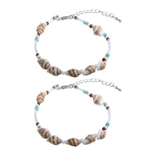 4 Pcs Chic Conch Anklet Delicate Ankle Chain Pendant For Women Girls