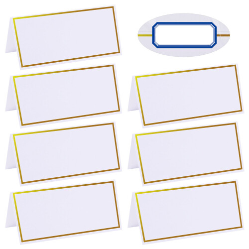 100 Pcs Bronzing Design Textured Table Tent Cards For Weddings
