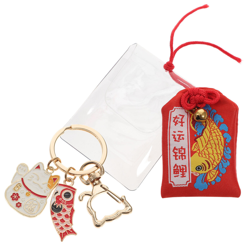 2 Japanse Sleutelhanger Met Gelukskat Patroon-image