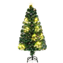 4 FT Pre-Lit Christmas Tree 18 Star Lights Optical Fiber Xmas Tree