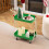 Costway 2-Tier Christmas Rolling Cart Reindeer Side Table With Lockable Wheels 3