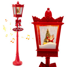 185cm Santa Scene Musical Christmas Streetlight Lamp Post Indoor Outdoor