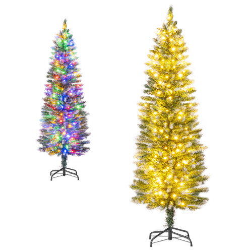 Costway 5 FT Pre-lit Snowy Christmas Tree With 150 Multi-colour Lights 280 Tips