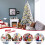 Costway 7.5 FT Snow Flocked Christmas Tree 1010 Branch Tips Hinged Xmas Tree 10