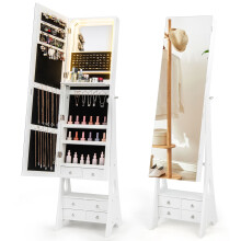 Jewellery Cabinet 3-colour Lighted Jewelry Organizer With 4 Drawers