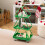 Costway 3-Tier Rolling Cart Metal Christmas Tree Shape Side End Table Nightstand 3