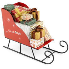 Christmas Santa Sleigh Basket Gift Storage Holiday Decoration