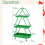 Costway 3-Tier Rolling Cart Metal Christmas Tree Shape Side End Table Nightstand 2