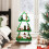 Costway 3-Tier Rolling Cart Metal Christmas Tree Shape Side End Table Nightstand 5