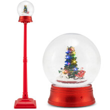 5 Ft Musical Christmas Street Lamp 8 Tunes Snow Globe Lantern on Stand