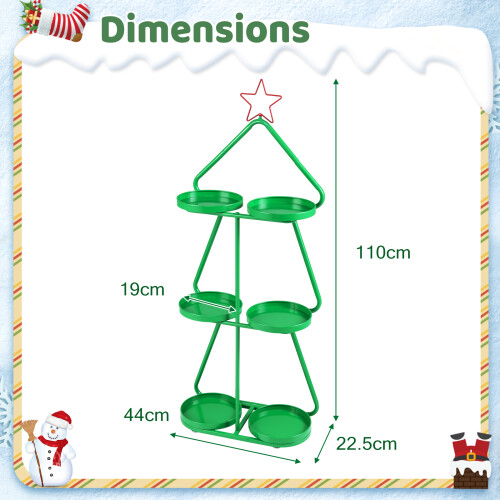 Costway 3-Tier Christmas Plant Stand Tree-Shaped Storage Shelves Side Table 1