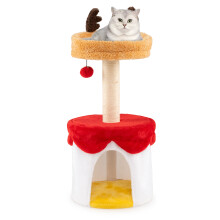 80 CM Christmas Cat Tree With Bed Cat Tower With Sisal Scratching Post