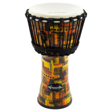 World Rhythm 8 Inch Rope Tuned Djembe Drum - Orange African Synthetic