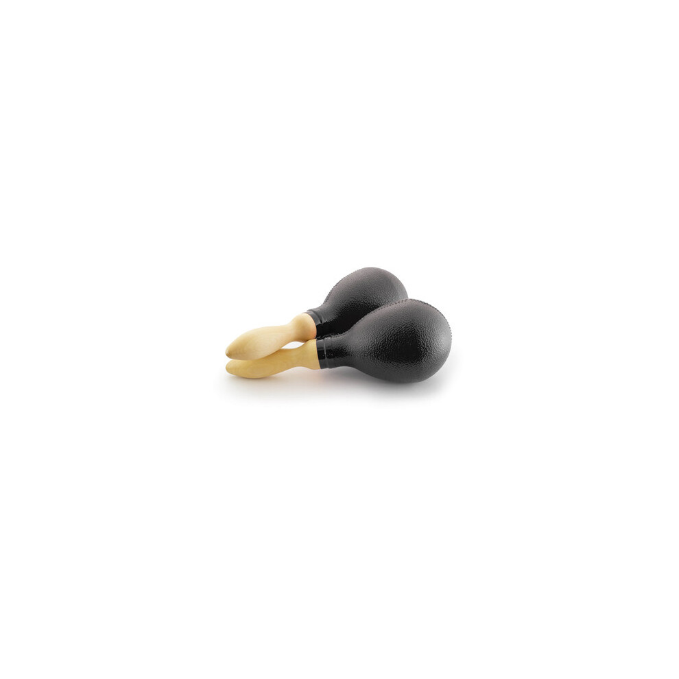 Tiger Plastic Maracas With Wooden Handles (Large) - Black