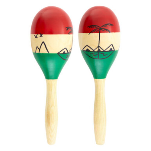 Natural Hand Painted Wooden Maracas - Large 1