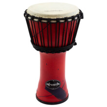 World Rhythm 8 Inch Rope Tuned Djembe Drum - Red African Synthetic