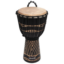 World Rhythm 9" Djembe Drum -Wooden Mahogany African Hand Drum - Swirl