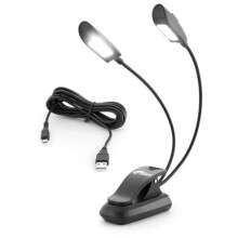 Tiger Dual Head Music Stand Light with 6x LEDs - Clip-On Portable