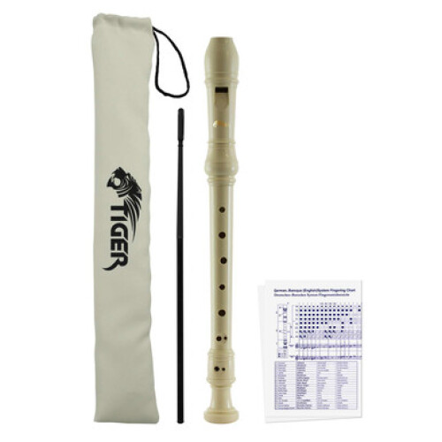 Tiger Descant Recorder - Three Piece School, Beginners Recorder with