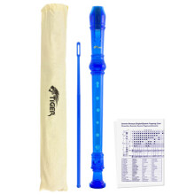 Tiger Descant Recorder - Blue - Carry Case & Cleaning Rod