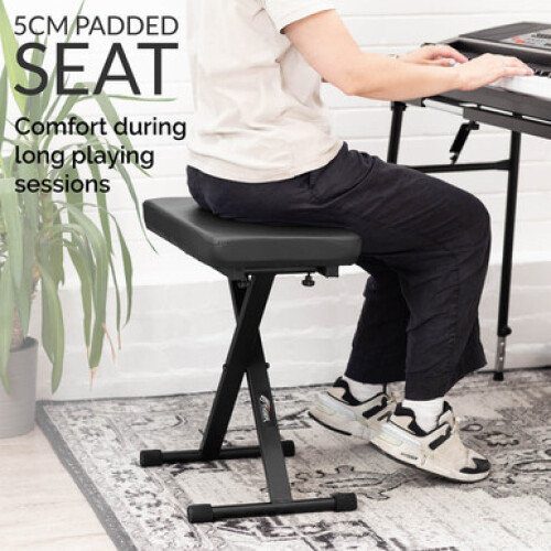 Tiger PST7-BK Keyboard Bench - Adjustable Piano Stool with 4 Height 2