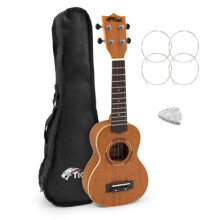 Tiger Wooden Body/Top Soprano Ukulele with Gig Bag