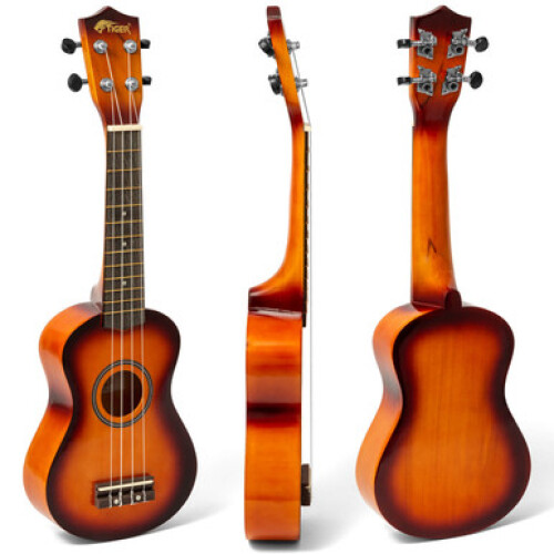 Tiger Soprano Beginner Ukulele with Gig Bag, Felt Pick Aquila Strings 1