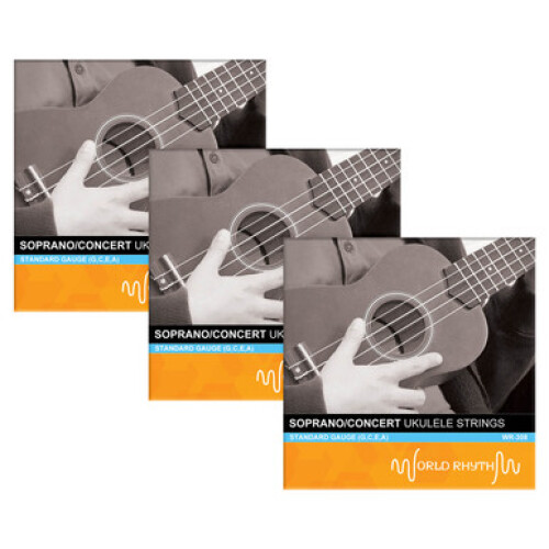Soprano Ukulele Strings by World Rhythm - Nylon Uke Strings - Pack of