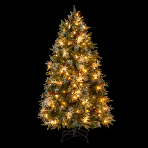 Costway 5 FT/92cm Pre-lit Christmas Tree With 602 Branch Tips 26 Pine Cones 2