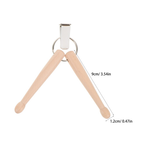 2Pcs Mini Baquetas Chaveiro Para Músicos E Bateristas 1