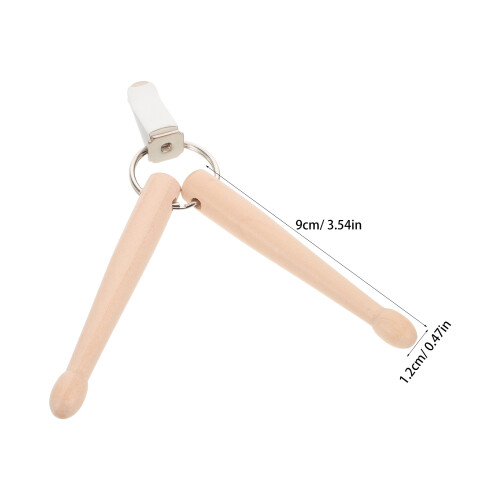 2Pcs Mini Baquetas Chaveiro Para Músicos E Bateristas 2