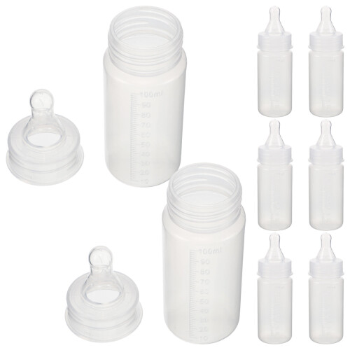 8 Unidades De Garrafas Descartáveis Para Bebê 100Ml Com