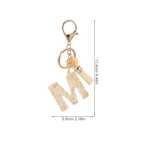Cute Keychain Alfabeto Com Borla E Fecho Para Mulheres 1