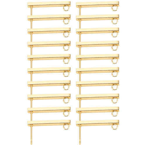 20Pcs Stainless Steel Örhängen Rektangulär Med Hake 1