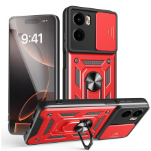 (Motorola G06, Red) For Motorola Moto G06 Shockproof Case with Camera Lens Protection