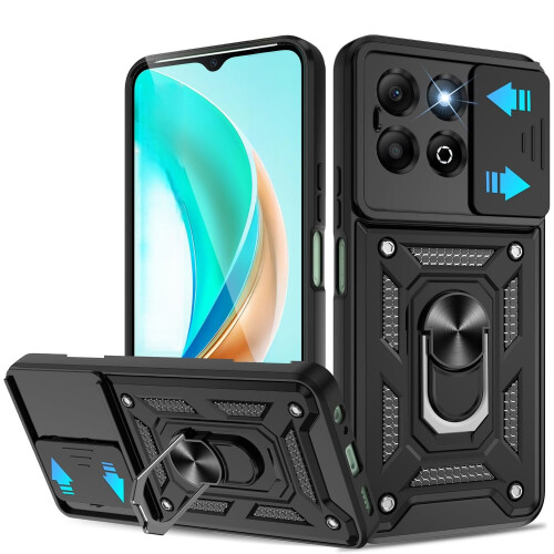 (Honor 400 Smart, Black) For Honor 400 Shockproof Case with Camera Lens Protection