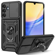 (Samsung Galaxy S25 Plus, Black) For Samsung Galaxy S25 Shockproof Case with Camera Lens Protection