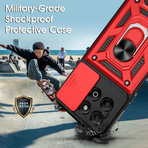 (Honor 400 Smart, Red) For Honor 400 Shockproof Case with Camera Lens Protection 1