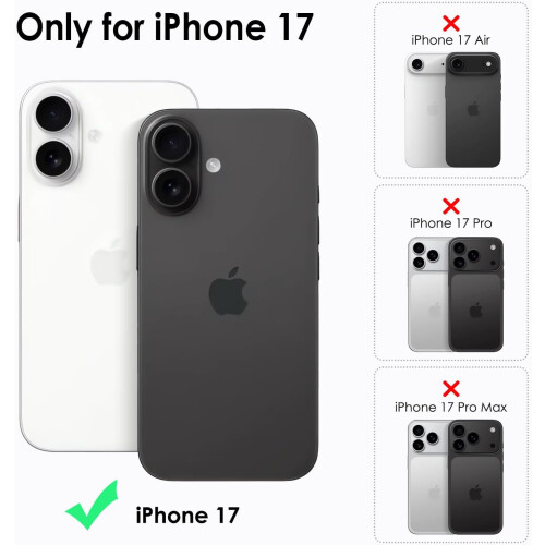 (Iphone 17, Black) For Iphone 17 Shockproof Case with Camera Lens Protection 1