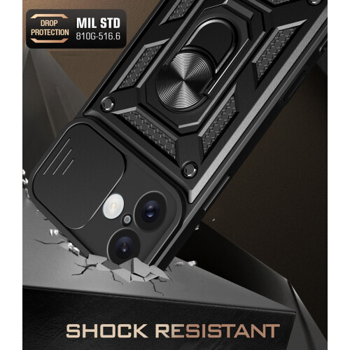 (Iphone 16, Black) For Iphone 17 Shockproof Case with Camera Lens Protection 1