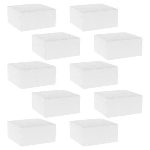 10Pcs Bröllopskaka Dummy Set: Skumgummi Fyrkantiga För