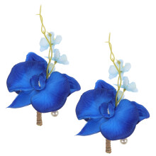 2 St Konstgjorda Blommor Boutonniere För Brudgum Corsager