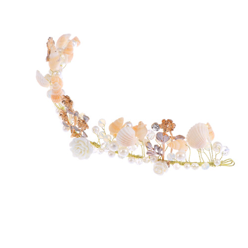 Pearl Shell Conch Legering Kroon Haarband Voor Vrouw Feest Bruiloft 2