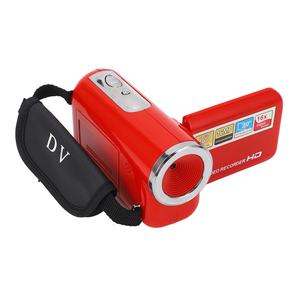 16Mp Hd Video Camera With 1080P Video, 16X Digital Zoom, 2-Inch Rotating Screen, Red 8391358890668