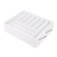 Foldable Multi-Level Desk Organizer Tray White, Space Saving Plastic