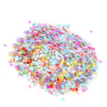 1 pack de paillettes en forme d’étoile à 8 pointes de 1 cm, en PVC, multicolores.