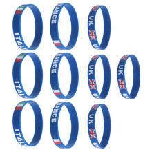 20 Pcs Flag Printed Belgium Silicone Wristband For Sports Game